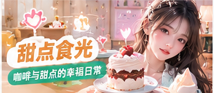 咖啡甜点与自然光的生活主题